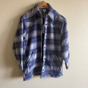 Free People x Wrangler Oversized Western Plaid SHACKET Jacket Western Boho